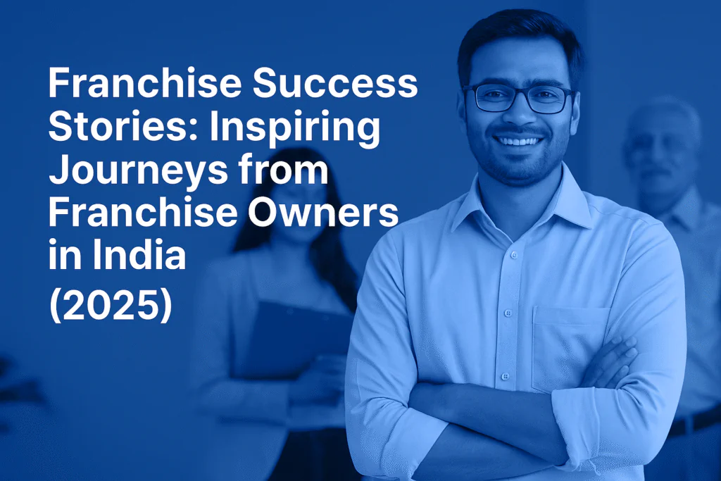 Young Indian entrepreneur smiling confidently with arms crossed, representing franchise success in India (2025)
