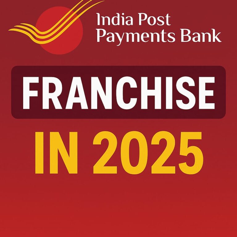 India Post Payments Bank Franchise 2025 Poster with Logo and Bold Text