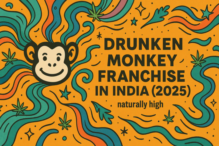 Drunken Monkey franchise India 2025 cover image – naturally high smoothie brand with colorful monkey logo