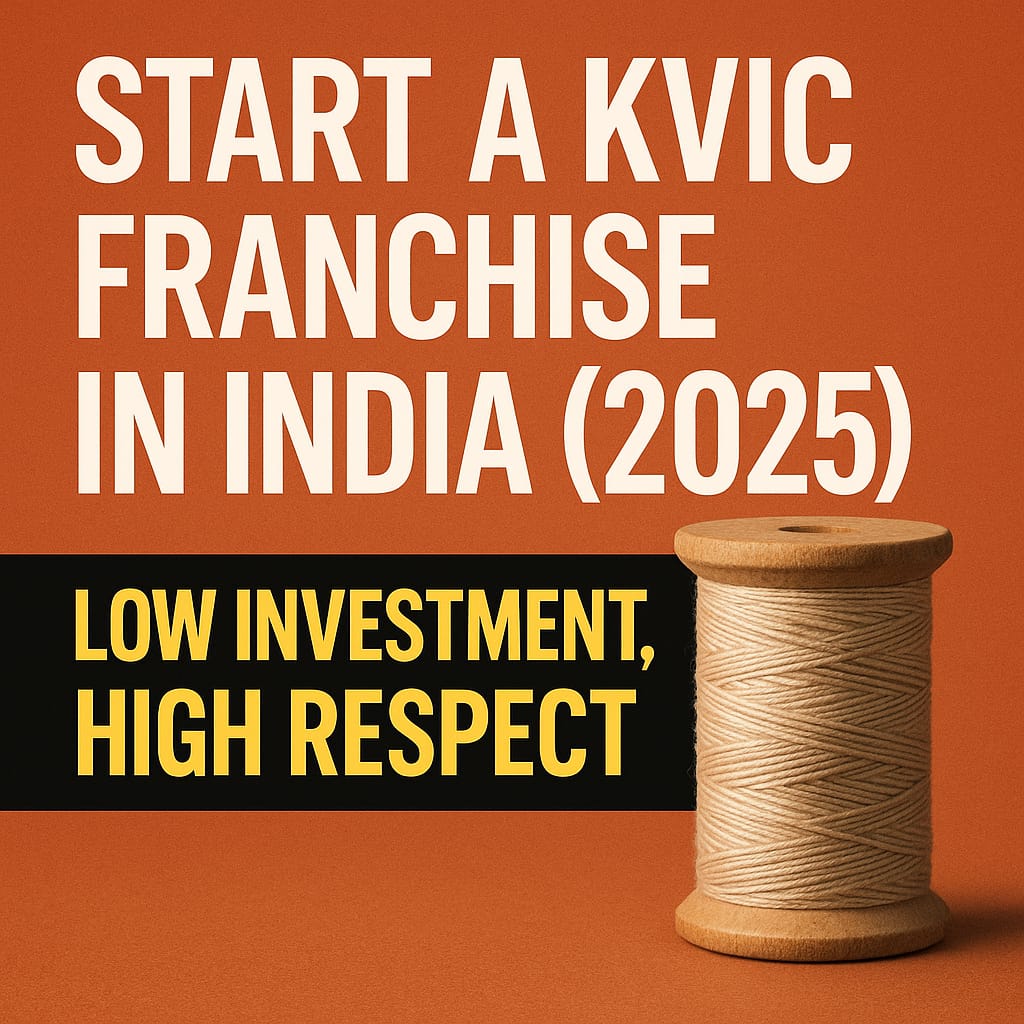 Start a KVIC franchise in India 2025 with low investment and high respect - spool of khadi thread on orange background