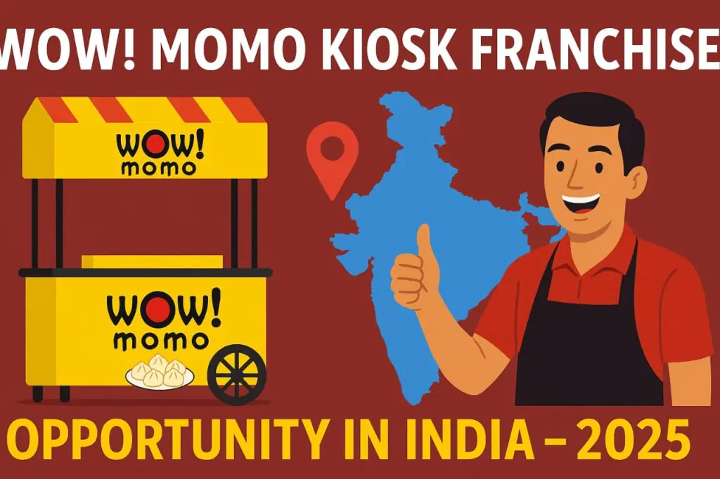 Wow Momo kiosk franchise opportunity in India 2025 with vendor and location map