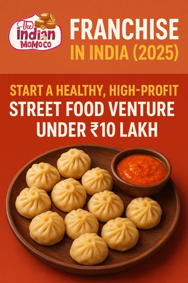The Indian Momo Company Franchise in India 2025 – Profitable Street Food Business Under ₹10 Lakh with Delicious Momos and Logo