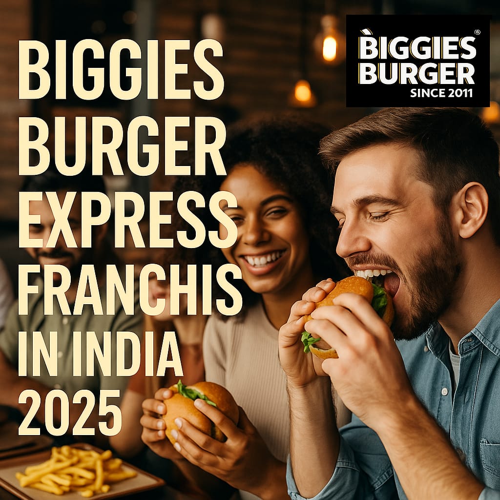 Happy customers enjoying burgers at Biggies Burger Express franchise in India – 2025 QSR opportunity