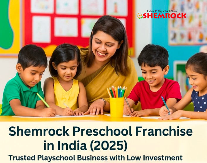 SHEMROCK preschool teacher conducting classroom activities with Indian kids – franchise opportunity in India