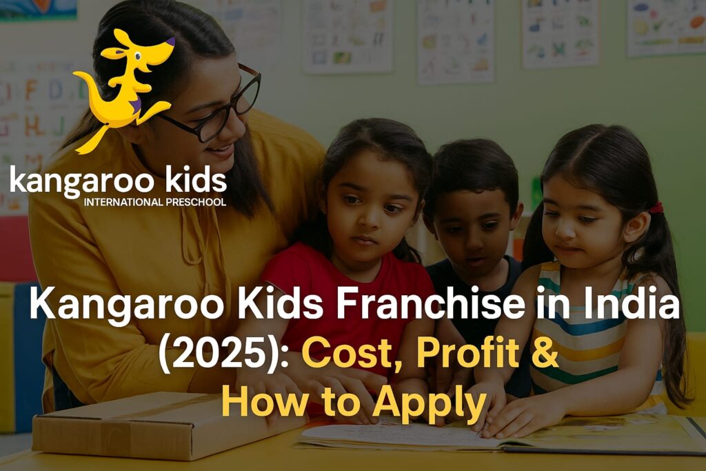 Indian teacher with kids in Kangaroo Kids Preschool - Franchise Opportunity 2025