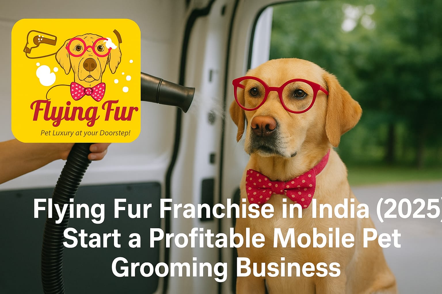 Flying Fur Franchise India 2025 - Mobile Pet Grooming Service with Dog in Van