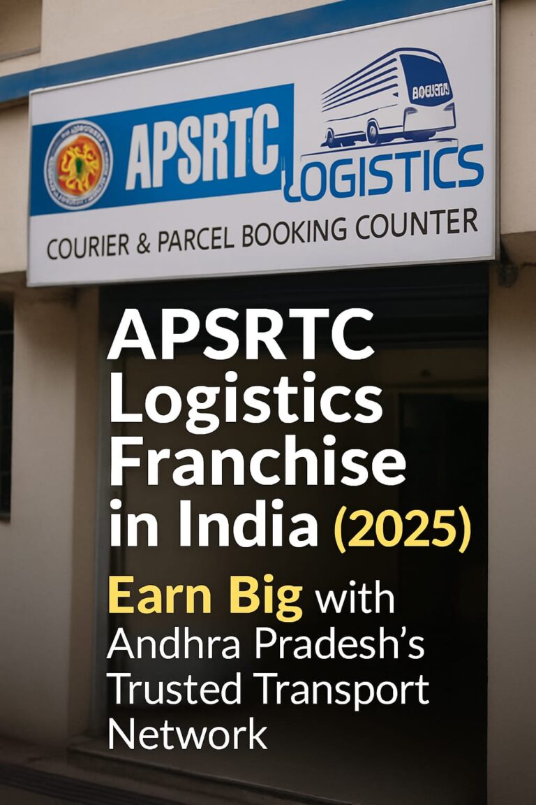 APSRTC Logistics Franchise India 2025 – Parcel Booking Counter with APSRTC Branding