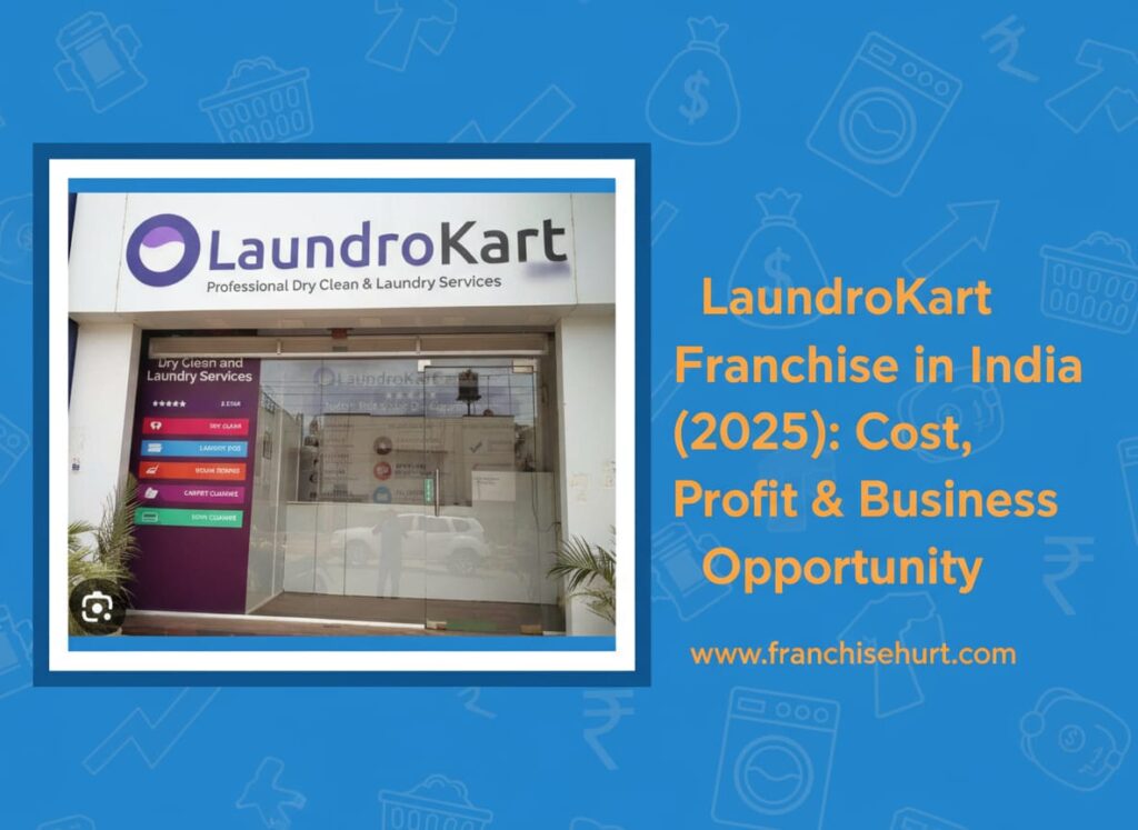 LaundroKart franchise storefront in India offering professional dry cleaning, modern laundry services, and high-profit business opportunities.