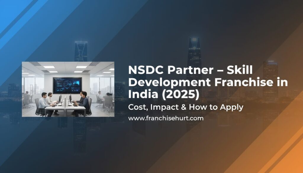 Professionals working in a modern office, representing NSDC Partner Skill Development Franchise opportunity in India 2025.