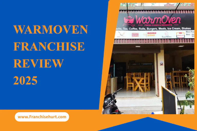 WarmOven franchise outlet with seating area and storefront banner featured in the WarmOven Franchise Review 2025.