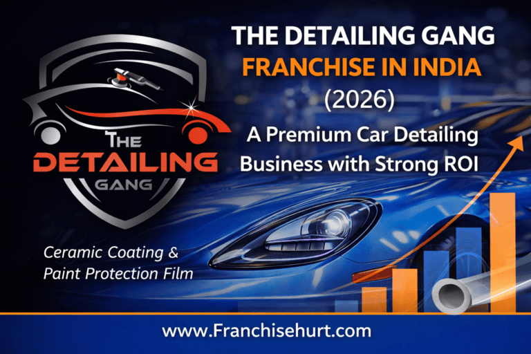 The Detailing Gang Franchise in India 2026 premium car detailing business showing ceramic coating, paint protection film and strong ROI growth concept